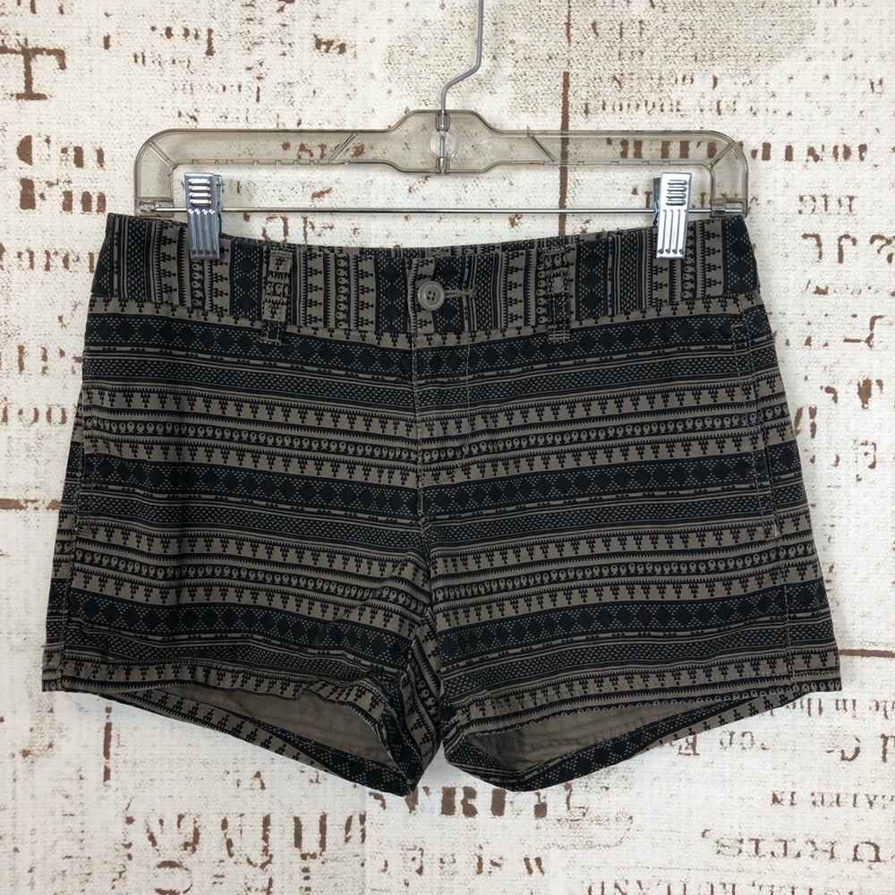Tribal Print Twill Shorts